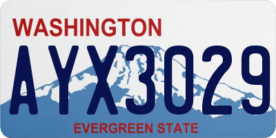 WA license plate AYX3029