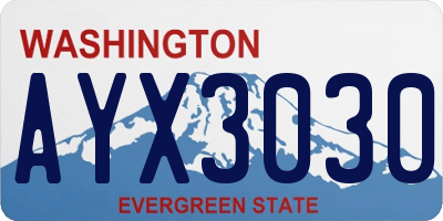 WA license plate AYX3030