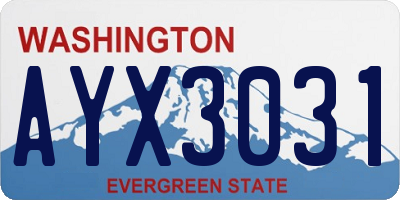 WA license plate AYX3031