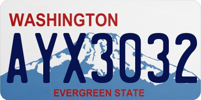 WA license plate AYX3032