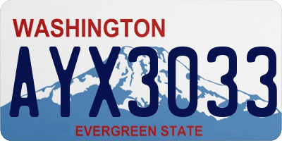 WA license plate AYX3033