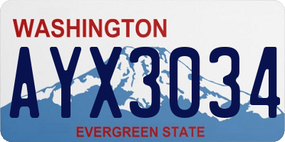 WA license plate AYX3034