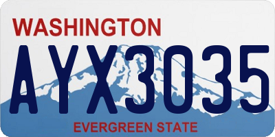 WA license plate AYX3035