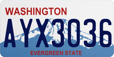 WA license plate AYX3036