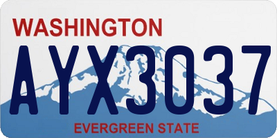 WA license plate AYX3037