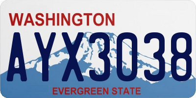 WA license plate AYX3038