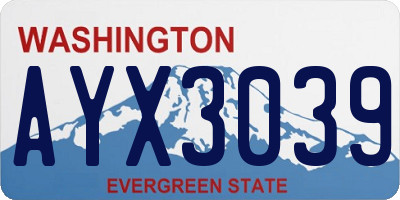 WA license plate AYX3039