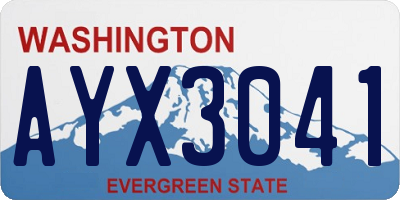 WA license plate AYX3041