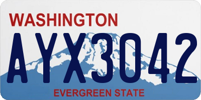 WA license plate AYX3042