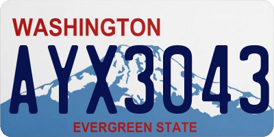 WA license plate AYX3043