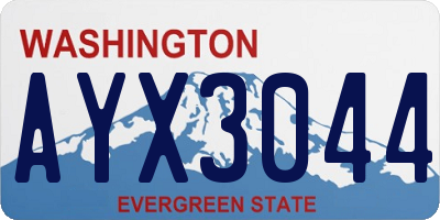 WA license plate AYX3044