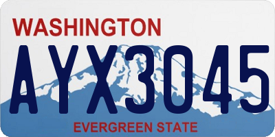 WA license plate AYX3045