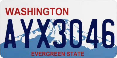 WA license plate AYX3046