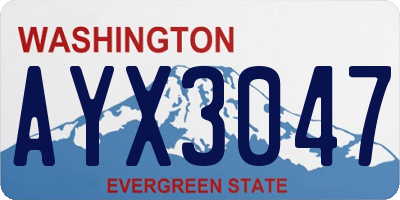 WA license plate AYX3047