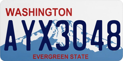 WA license plate AYX3048