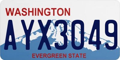 WA license plate AYX3049