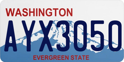 WA license plate AYX3050