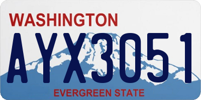 WA license plate AYX3051