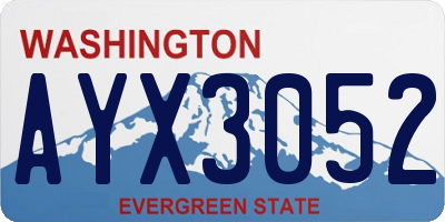 WA license plate AYX3052