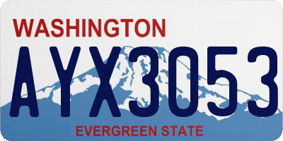 WA license plate AYX3053