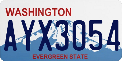 WA license plate AYX3054