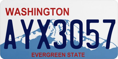 WA license plate AYX3057