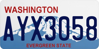 WA license plate AYX3058