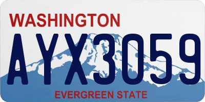 WA license plate AYX3059