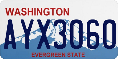 WA license plate AYX3060