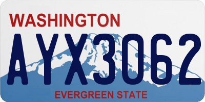 WA license plate AYX3062