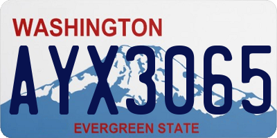 WA license plate AYX3065