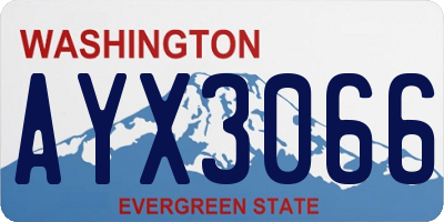 WA license plate AYX3066