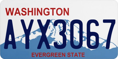 WA license plate AYX3067