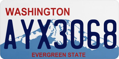 WA license plate AYX3068