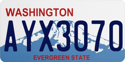 WA license plate AYX3070