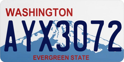 WA license plate AYX3072