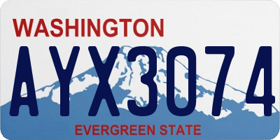 WA license plate AYX3074