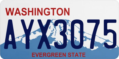 WA license plate AYX3075