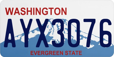 WA license plate AYX3076