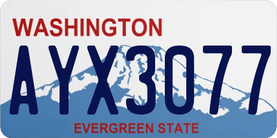 WA license plate AYX3077