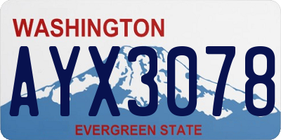 WA license plate AYX3078