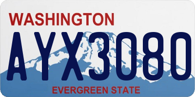 WA license plate AYX3080