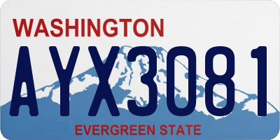 WA license plate AYX3081