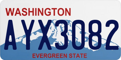 WA license plate AYX3082