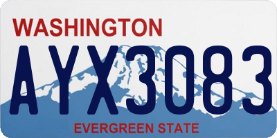 WA license plate AYX3083