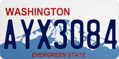 WA license plate AYX3084