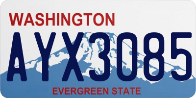 WA license plate AYX3085