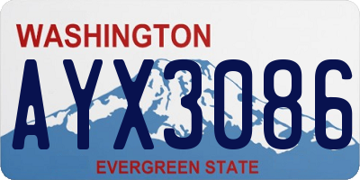 WA license plate AYX3086