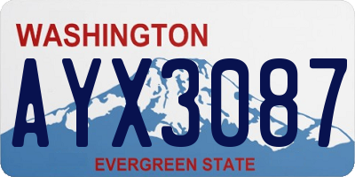 WA license plate AYX3087