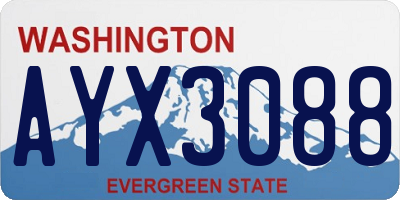 WA license plate AYX3088